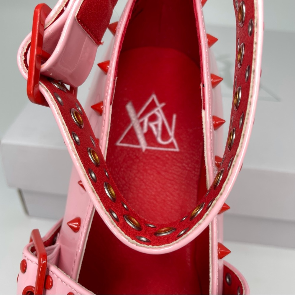 SOLD Dolls Kill X YRU PINK STRAWBERRY KAOS BABYDOLL CHUNKY MARY JANES size 8 NIB - Picture 10 of 13